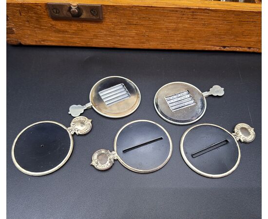Antique optician's trial lens set, Emil Bush, circa 1900.