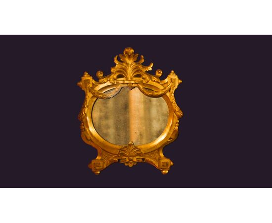 Specchiera dorata a foglia d’oro