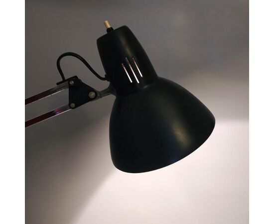 1970s Original Black Gorgeous Architect Table Lamp by Arteluce. Made in Italy