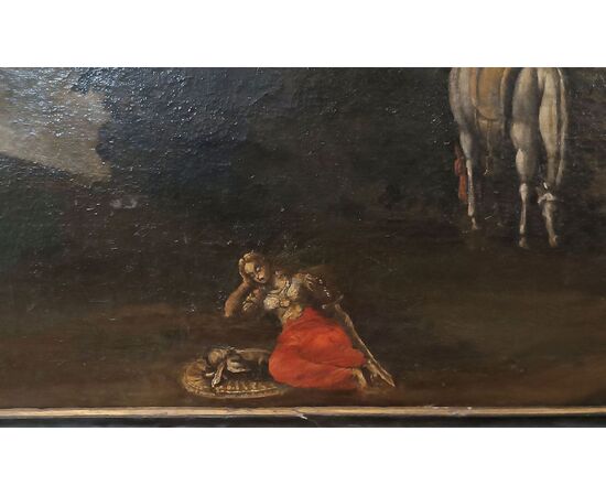 LATE 17TH CENTURY PAINTING WITH LANDSCAPE AND FIGURE