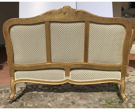 Carved and gilded wooden living room set. France, 19th century.