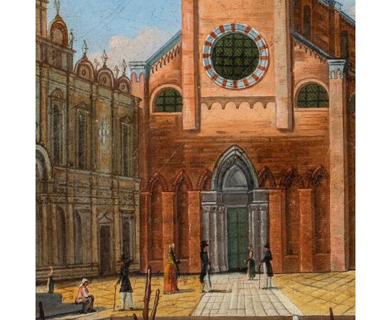 Venetian painter (19th century) - Venice, view of Campo Santi Giovanni e Paolo.