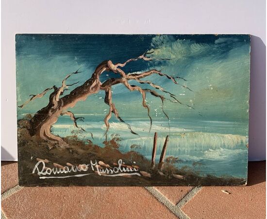 Romano Mussolini (Forlì 1927 - Rome 2006) - Landscape with waterfall.