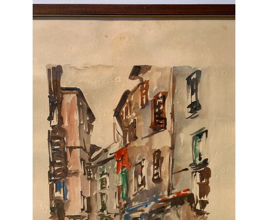 Trieste painter (dated 1959) - Via dei Cavazzeni in Trieste. Trieste painter (dated 1959) - Via dei Cavazzeni in Trieste.