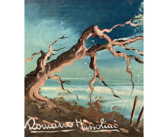 Romano Mussolini (Forlì 1927 - Rome 2006) - Landscape with waterfall.