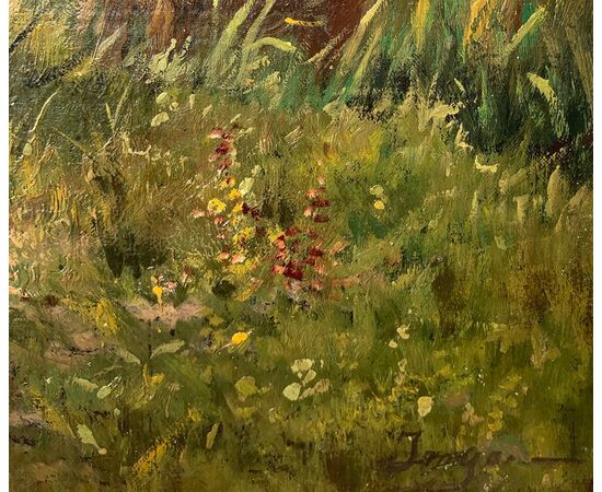 European painter (late 19th century) - Cows grazing.