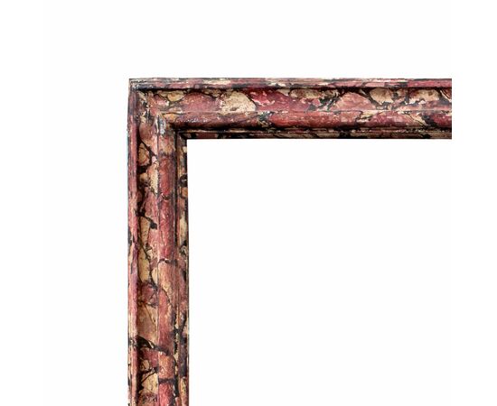 Carved, lacquered, and faux marble painted wooden frame. Italy, 18th century.