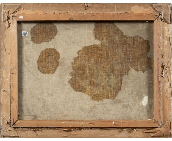 Pittore inglese (XIX sec.) - Paesaggio con gregge al tramonto. Pittore inglese (XIX sec.) - Paesaggio con gregge al tramonto.