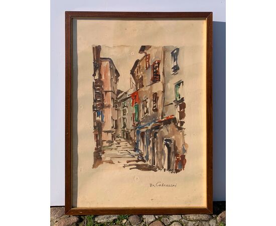 Trieste painter (dated 1959) - Via dei Cavazzeni in Trieste. Trieste painter (dated 1959) - Via dei Cavazzeni in Trieste.