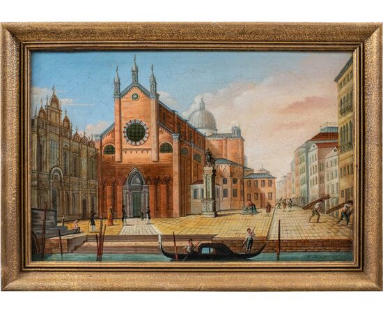 Venetian painter (19th century) - Venice, view of Campo Santi Giovanni e Paolo.