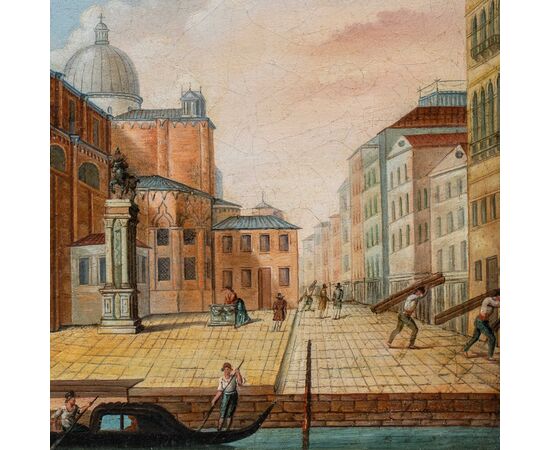 Venetian painter (19th century) - Venice, view of Campo Santi Giovanni e Paolo.