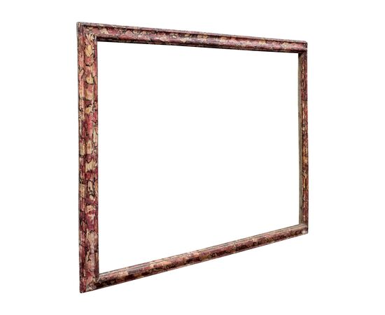 Carved, lacquered, and faux marble painted wooden frame. Italy, 18th century.