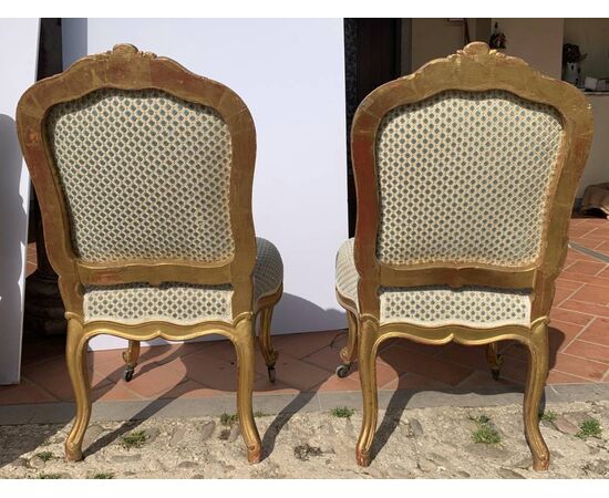 Carved and gilded wooden living room set. France, 19th century.