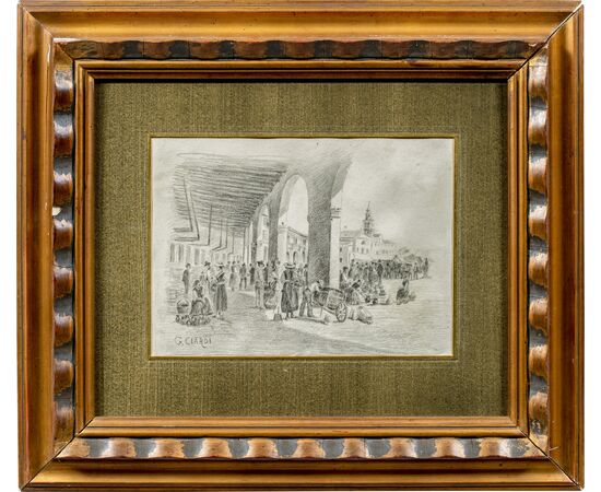 Guglielmo Ciardi (Venezia 1842 - Venezia 1917) - Mercato di Badoere.