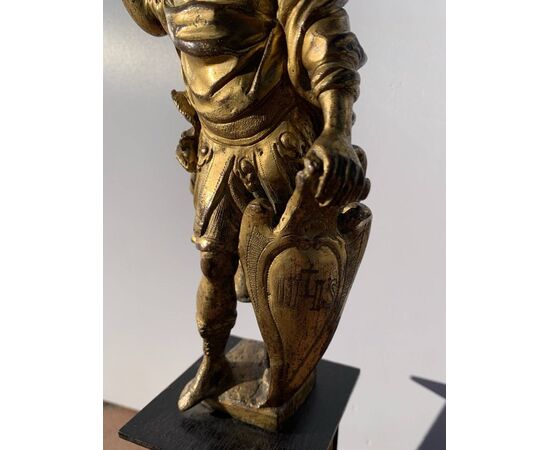 Gilded bronze sculpture - Mars, God of War. Rome, 17th century.