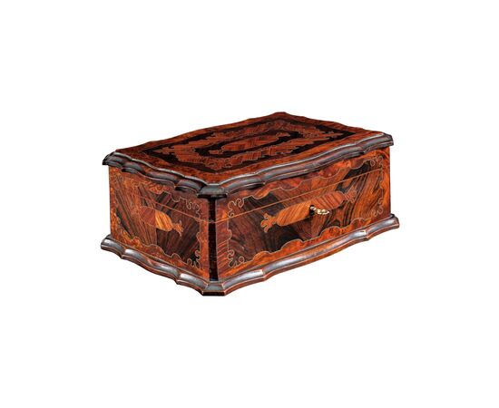 Carved and veneered wooden box. Italy, early 20th century. Carved and veneered wooden box. Italy, early 20th century.