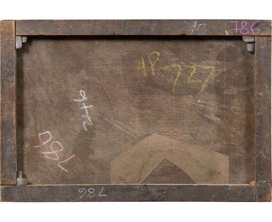 Pittore francese (fine XIX sec.) - Mare in tempesta. Pittore francese (fine XIX sec.) - Mare in tempesta.