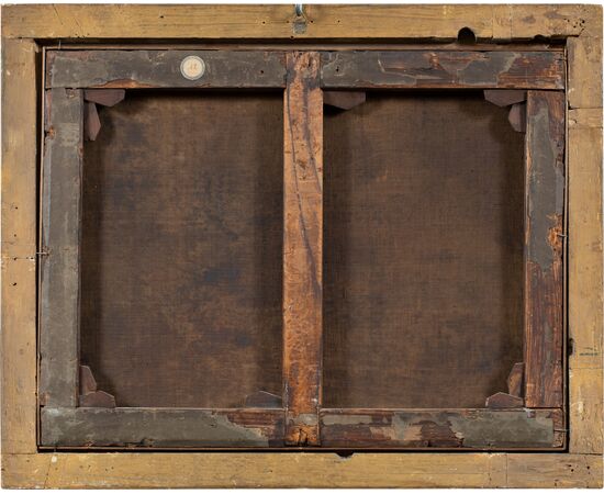 Francesco Zuccarelli (Pitigliano 1702 - Florence 1788) - River landscape with horsemen and medieval village.