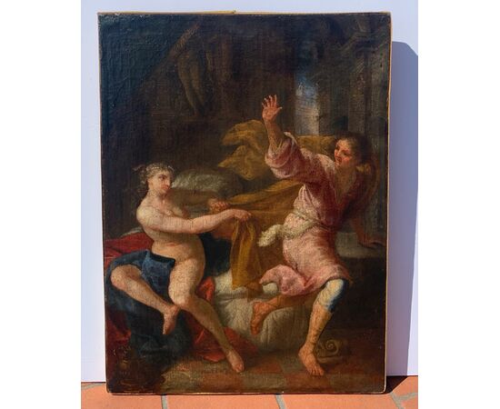 Neapolitan painter (17th century) - Joseph and Potiphar's Wife.