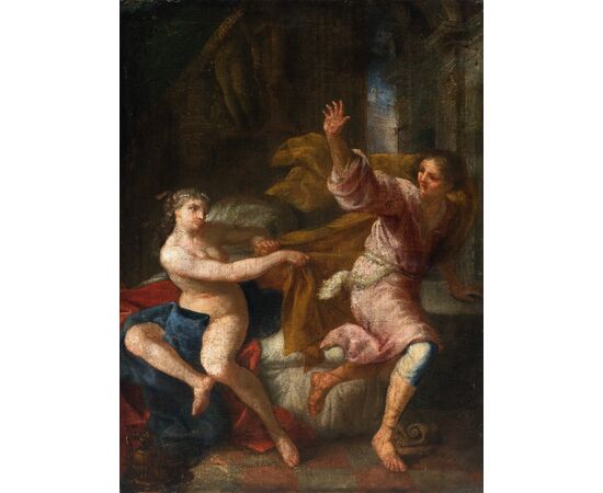 Neapolitan painter (17th century) - Joseph and Potiphar's Wife.