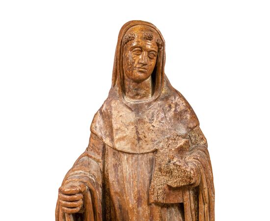 Scultura in legno intagliato - San Roberto. Italia, XVI secolo.