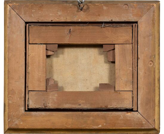 Pittore italiano (fine XVIII-inizi XIX sec.) - Paesaggio con mucche, capre e cane al ruscello. Pittore italiano (fine XVIII-inizi XIX sec.) - Paesaggio con mucche, capre e cane al ruscello.