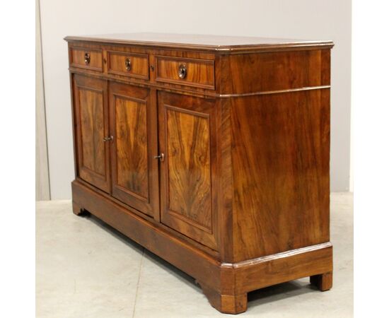 Antica credenza 3 ante Luigi Filippo in noce - epoca '800