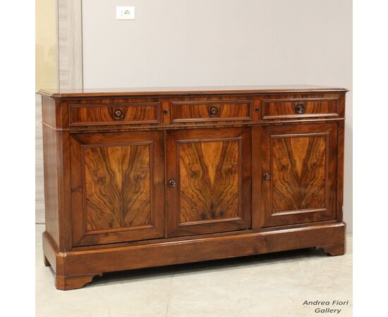 Antica credenza 3 ante Luigi Filippo in noce - epoca '800