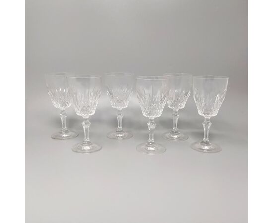 1950 Stunning Crystal Decanter with 6 Crystal Glasses. Made in Italy