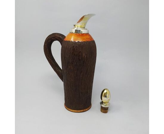 1950s Stunning Aldo Tura Pitcher in Brass and Wood, Made in Italy