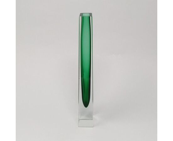 1960s Astonishing Rare Green Vase Designed By Flavio Poli for Seguso