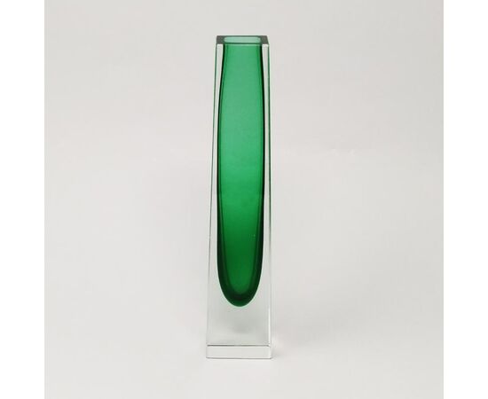 1960s Astonishing Rare Green Vase Designed By Flavio Poli for Seguso