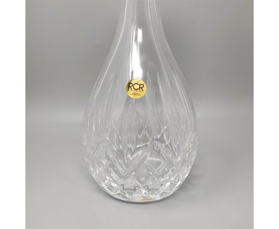 1960s Elegant Italian Mid Century Vintage Crystal Decanter with 6 Crystal Glasses
