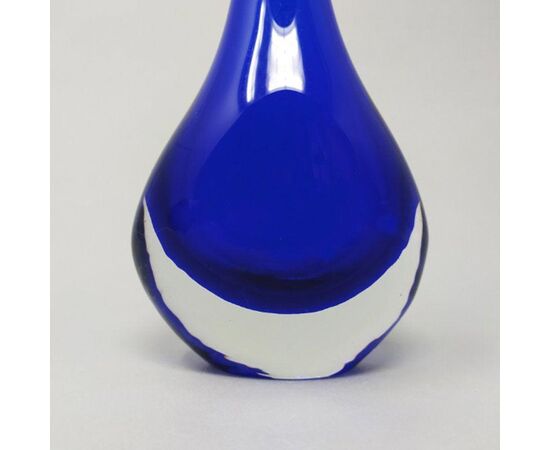 1960s Gorgeous Blue Vase By Flavio Poli for Seguso