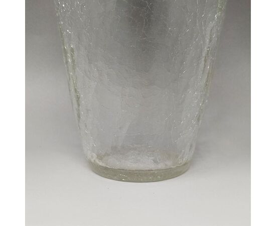 1960s Gorgeous Cocktail Shaker in Crackle Glass. Made in Italy