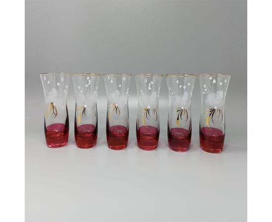 1960s Stunning Cocktail Shaker Set with Six Glasses. Made in Italy