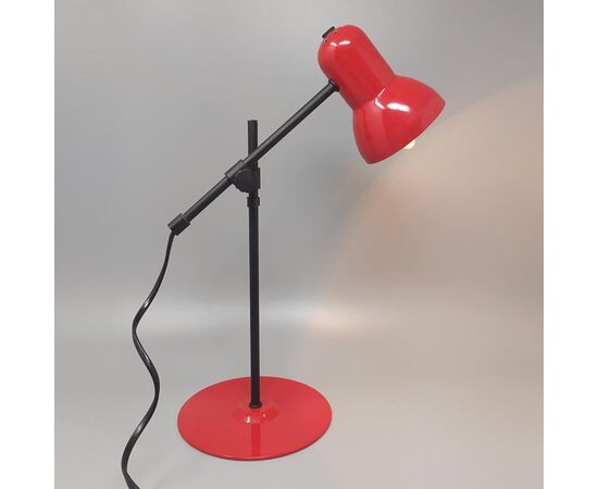 1970s Stunning Red Table Lamp by Veneta Lumi. Made in Italy