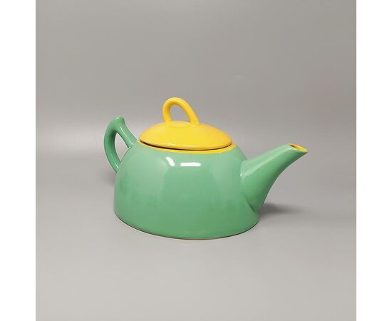 1980s Gorgeous Green and Yellow Tea Set/Coffee Set in Ceramic by Naj Oleari. Made in Italy