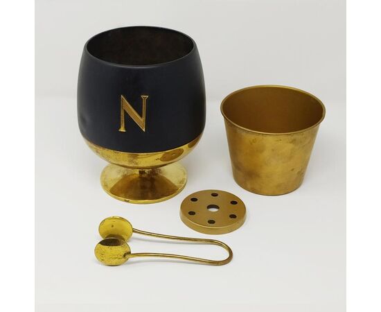 1960s Aldo Tura Modern Italian Brass Cocktail Set for Napoleon Cognac