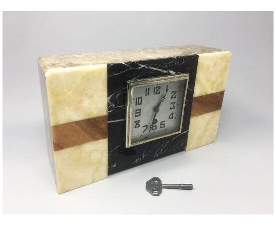 1930s Astonishing Art Deco French Marble Clock Manufrance