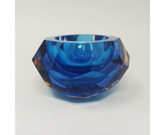 1960s Gorgeous Big Blue Bowl or Catchall Designed By Flavio Poli for Seguso