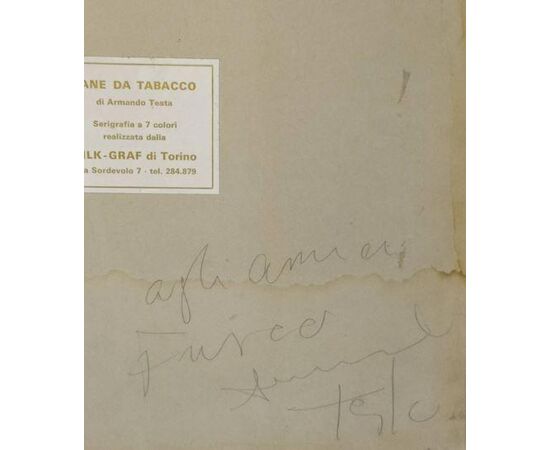 1970s Original Rare Astonishing Armando Testa Serigraph "Cane da Tabacco"