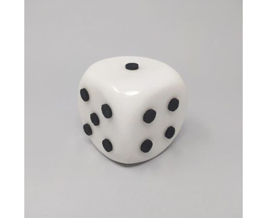 1970s Stunning Pair of Big Italian Marble Dices. Made in Italy.