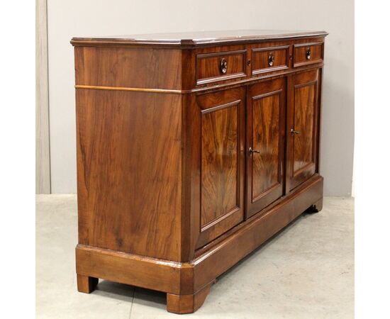 Antica credenza 3 ante Luigi Filippo in noce - epoca '800