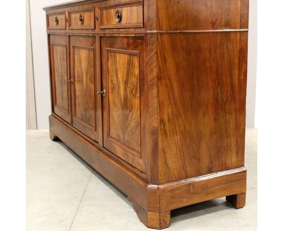 Antica credenza 3 ante Luigi Filippo in noce - epoca '800