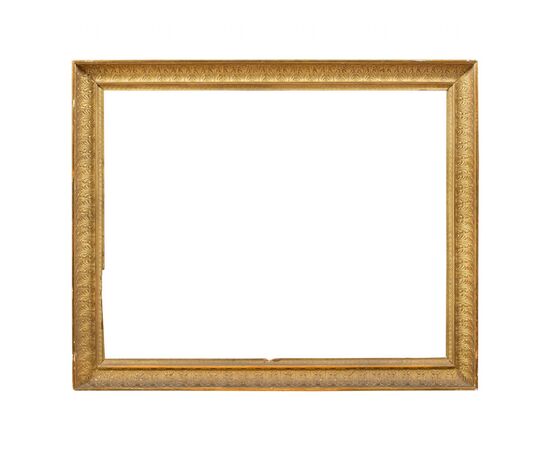 Neoclassical frame in carved and gilded wood. Tuscany, early 19th century.