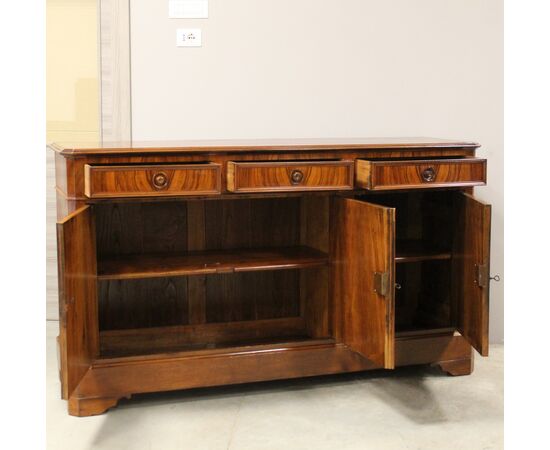 Antica credenza 3 ante Luigi Filippo in noce - epoca '800