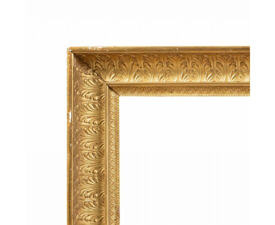 Neoclassical frame in carved and gilded wood. Tuscany, early 19th century.