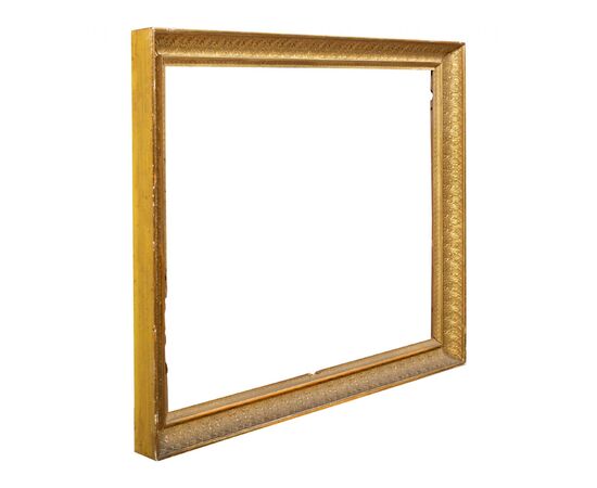 Neoclassical frame in carved and gilded wood. Tuscany, early 19th century.