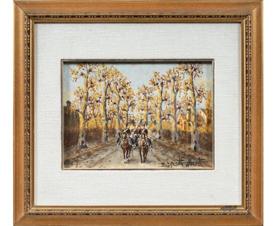 Enrico Vizzotto Alberti (Oderzo 1880 - Padua 1976) - The 7th regiment of the lancers of Milan.